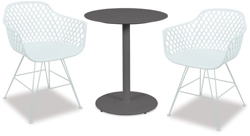 Checker 650 Round Outdoor Bistro Table & Bluebell Chairs x 2 